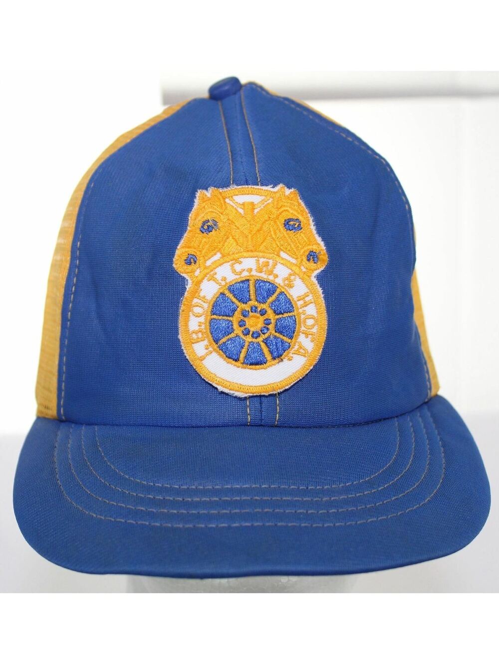 Vintage I.B. OF T. C.W. & H. of A. Patch Trucker Hat Teamsters Union Snapback